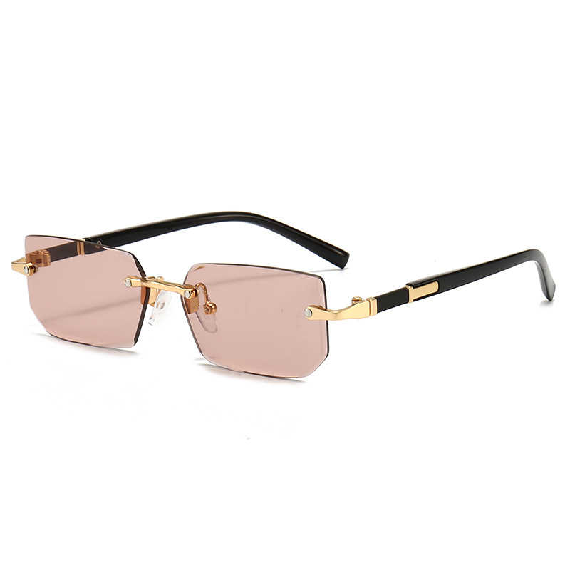 New Style Frameless Fashion Sunglasses European And American Trendy Trimmed Sunglasses Personalized Jelly Color Sunglasses For Women