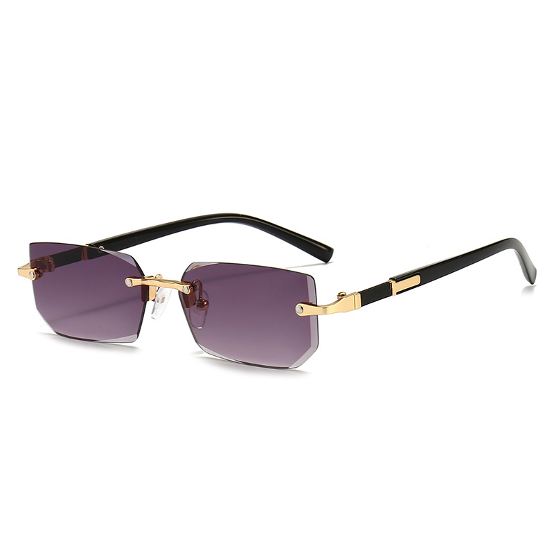 New Style Frameless Fashion Sunglasses European And American Trendy Trimmed Sunglasses Personalized Jelly Color Sunglasses For Women