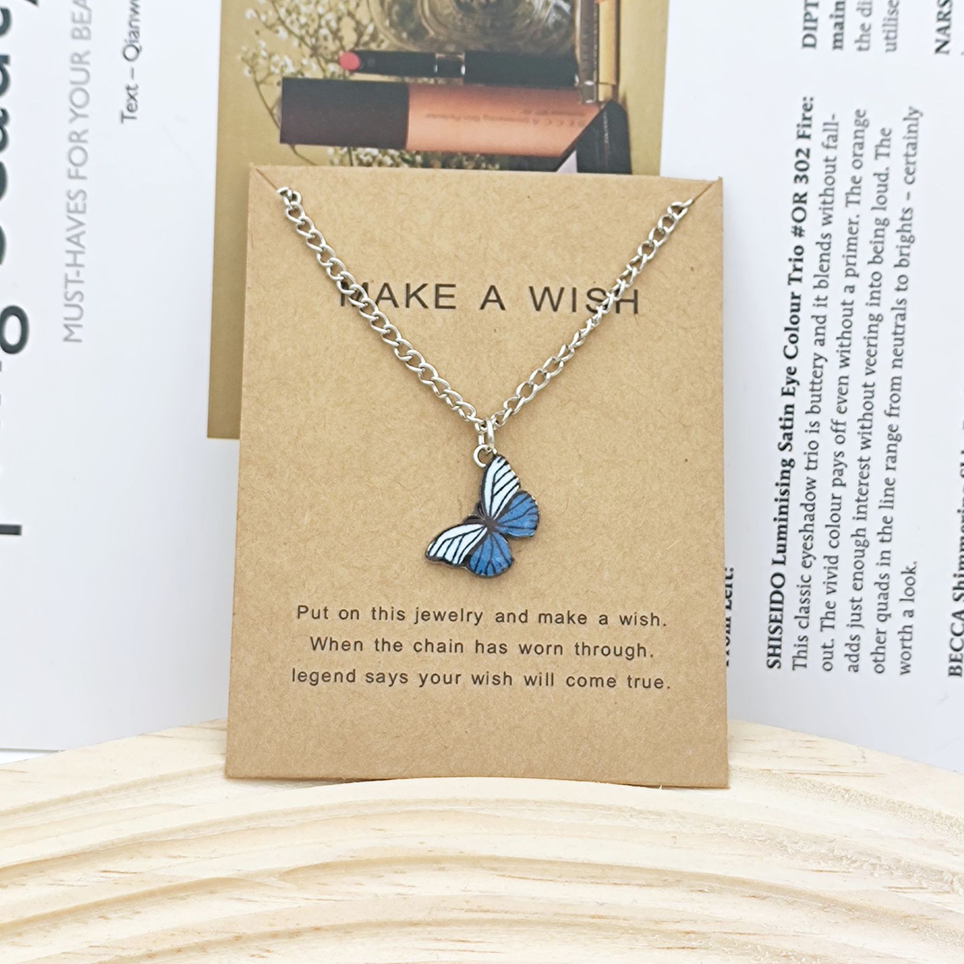 Bohemian Multi-color Butterfly Necklace Ins Style Ladies Alloy Pendant Clavicle Chain Pendant Necklaces