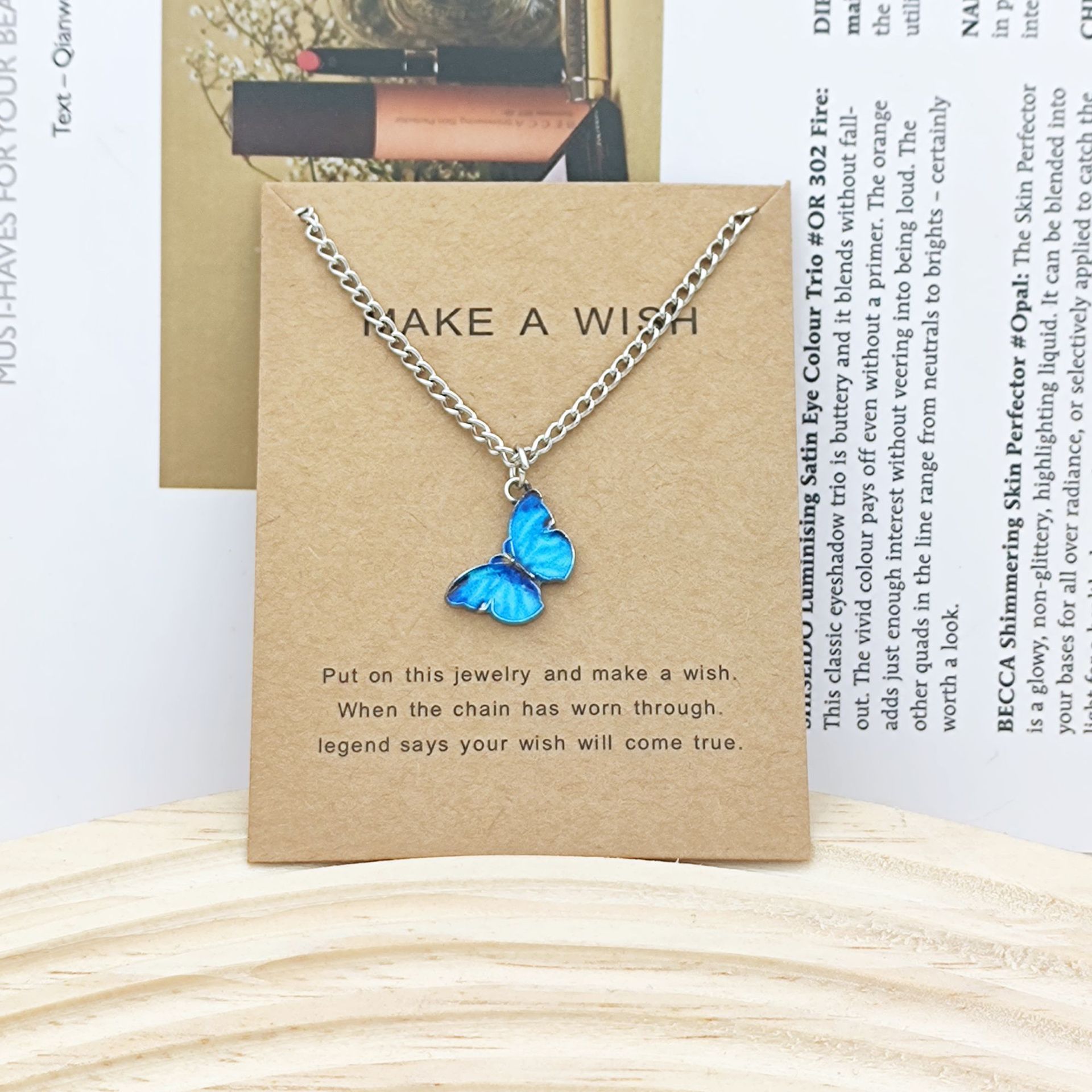 Bohemian Multi-color Butterfly Necklace Ins Style Ladies Alloy Pendant Clavicle Chain Pendant Necklaces