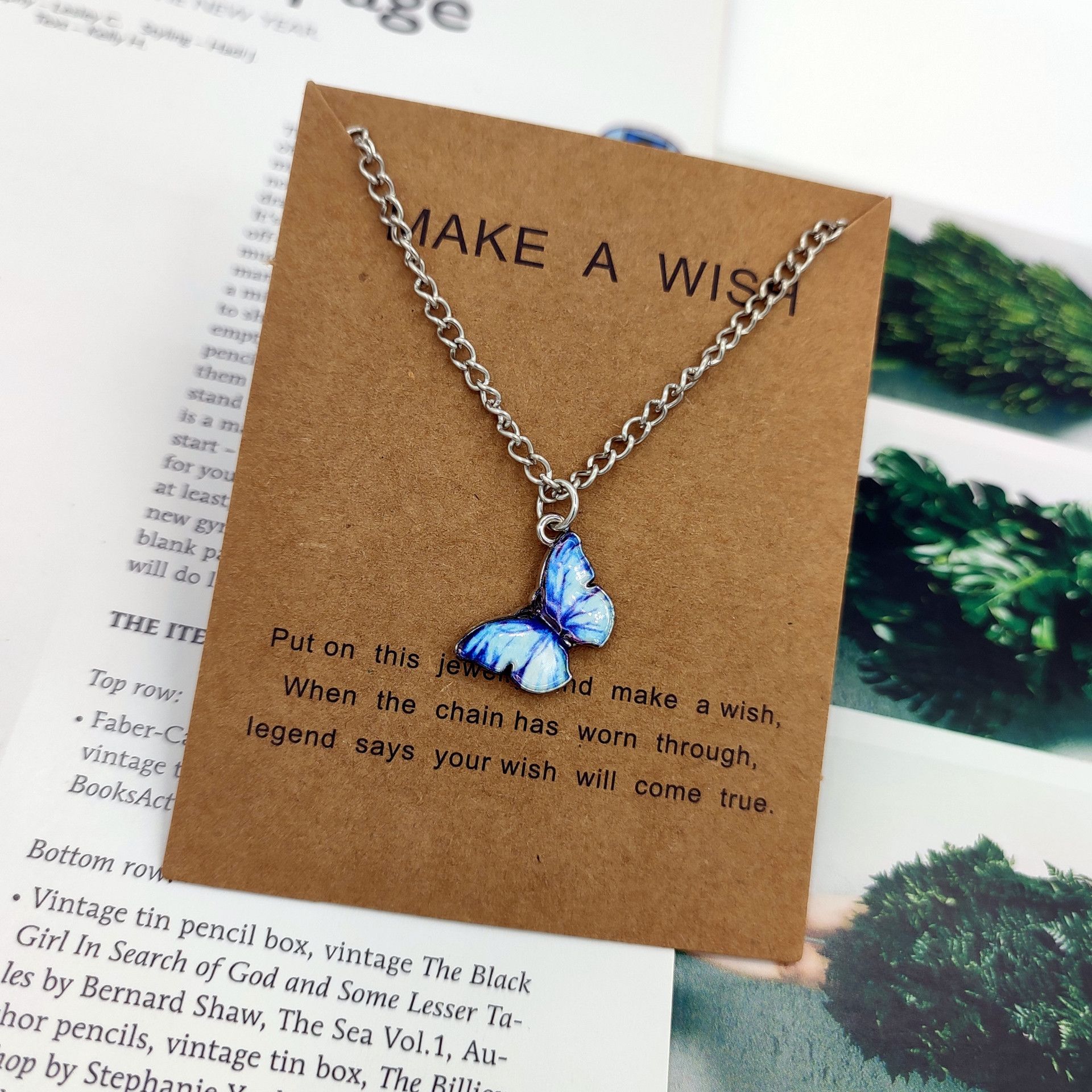 Bohemian Multi-color Butterfly Necklace Ins Style Ladies Alloy Pendant Clavicle Chain Pendant Necklaces