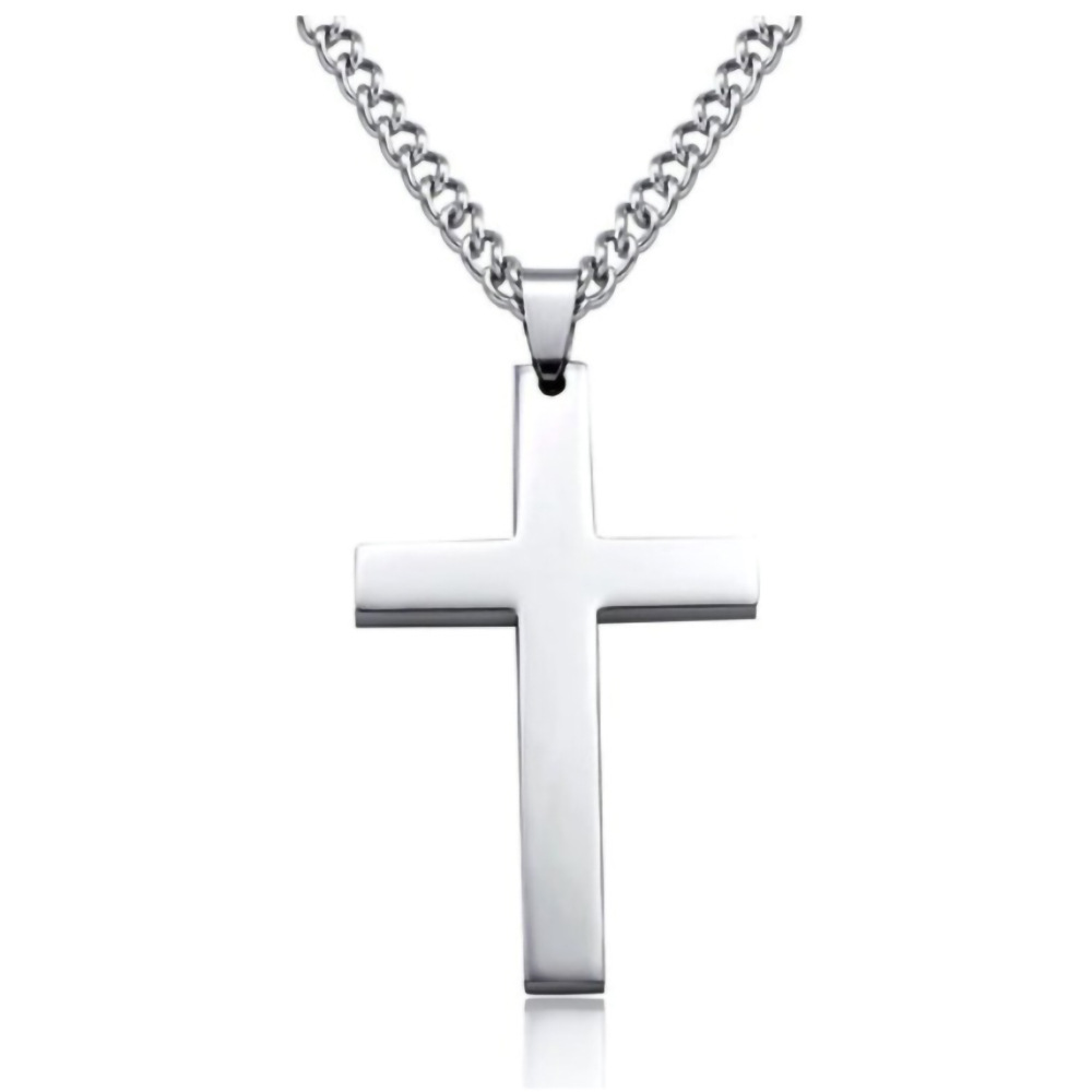 Simple cross necklace high-end glossy niche jewelry pendant