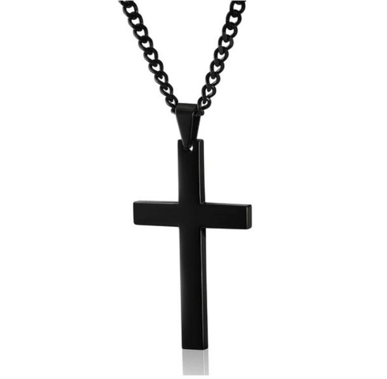 Simple cross necklace high-end glossy niche jewelry pendant
