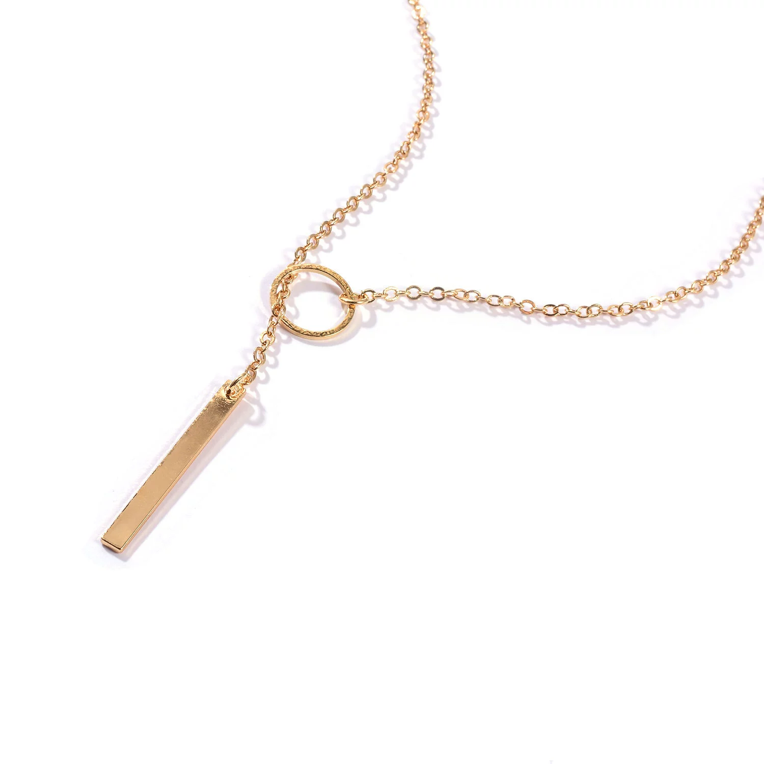 Popular fashion punk European and American simple temperament metal ring short necklace neck chain female collarbone chain