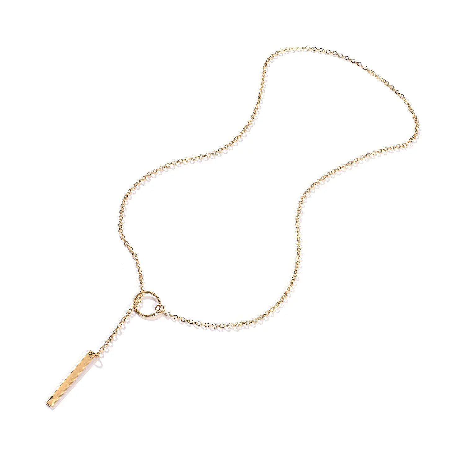 Popular fashion punk European and American simple temperament metal ring short necklace neck chain female collarbone chain