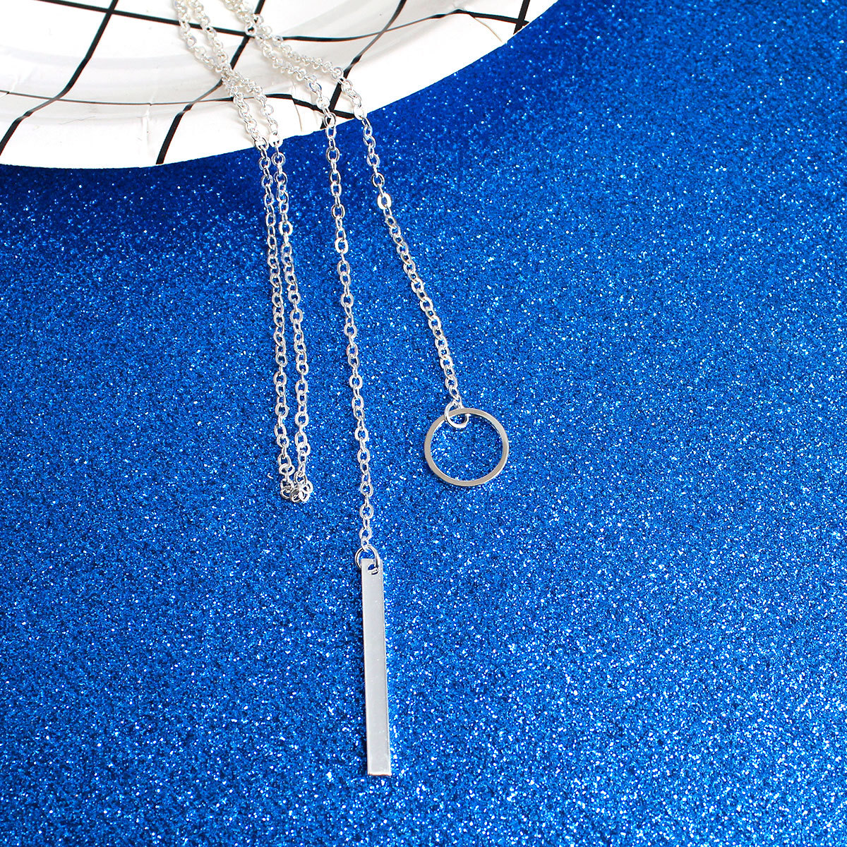 Popular fashion punk European and American simple temperament metal ring short necklace neck chain female collarbone chain