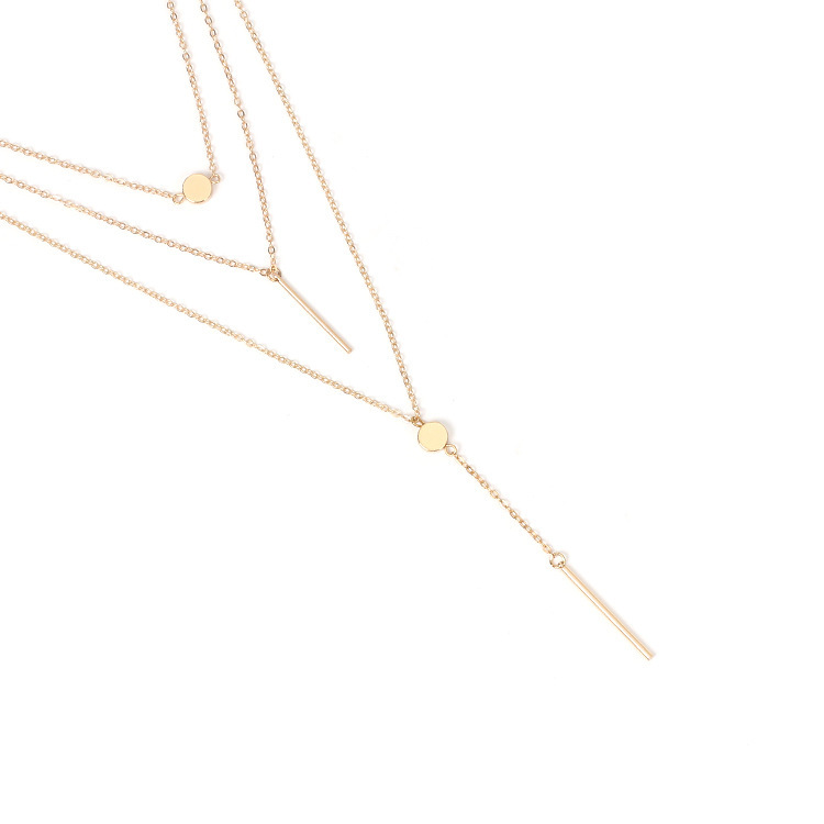 Multi-Layer Collarbone Chain, Short Necklace, Pendant, Sweater Chain, Men'S Female Crystal Small Polka Dot Neck Chain.