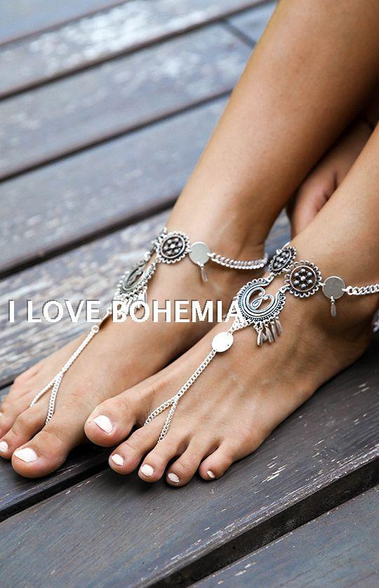 European And American Style Bohemian Hollow Water Drop Carved Anklet Foot Decoration