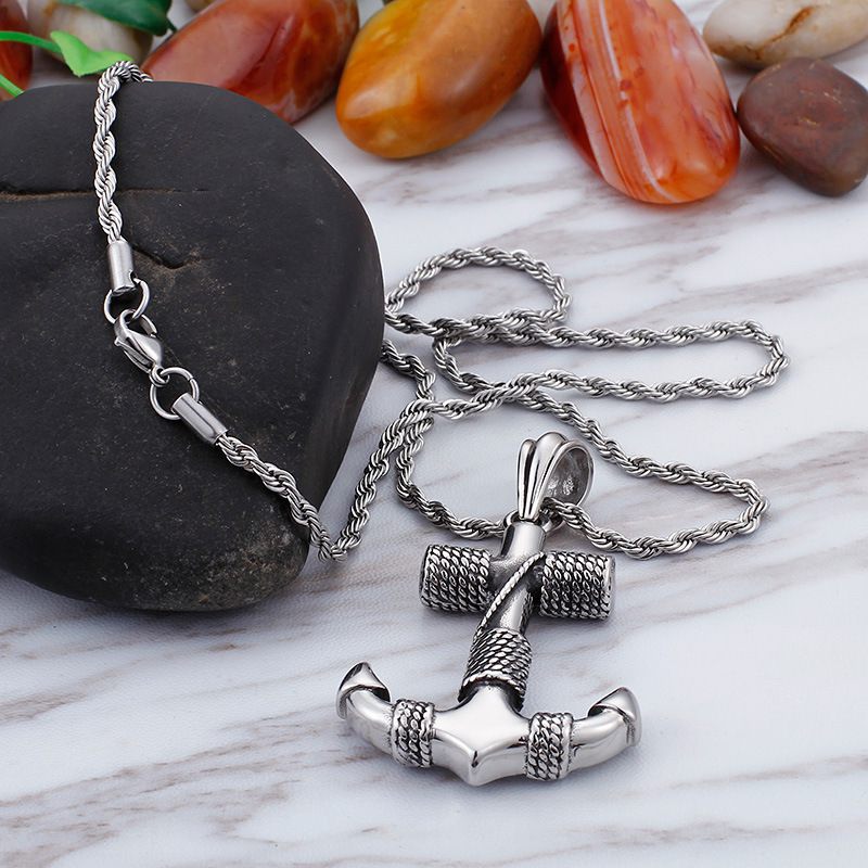 European And American Style Hot-Selling Fashion Navy Old Anchor Pendant Necklace Accessories Men'S Necklace