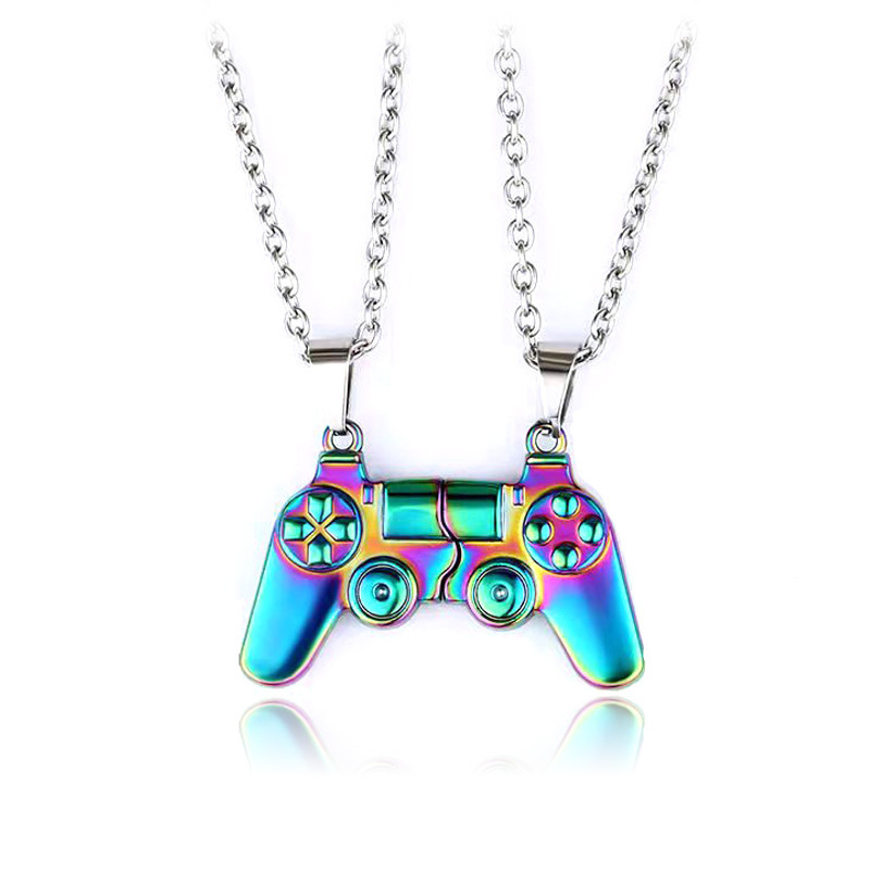 Personalized Couple Pendant Necklace Game Console Handle Men And Women Magnet Stone Attract Couple Necklace Accessories Gift