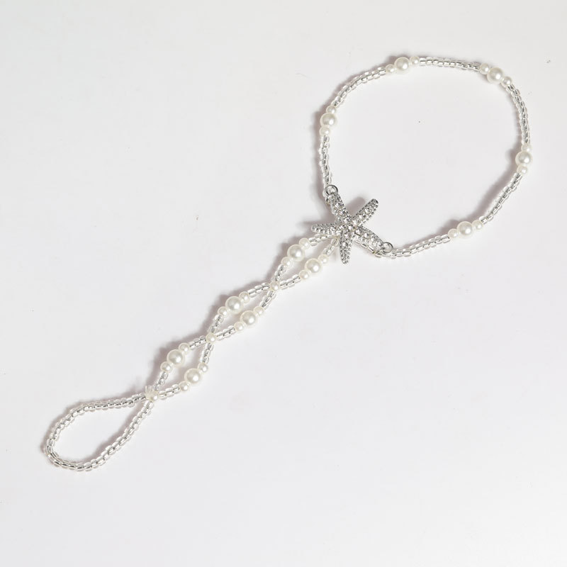 European And American Summer Versatile Handmade Beaded Starfish Elastic Anklets Beach Vacation Anklets