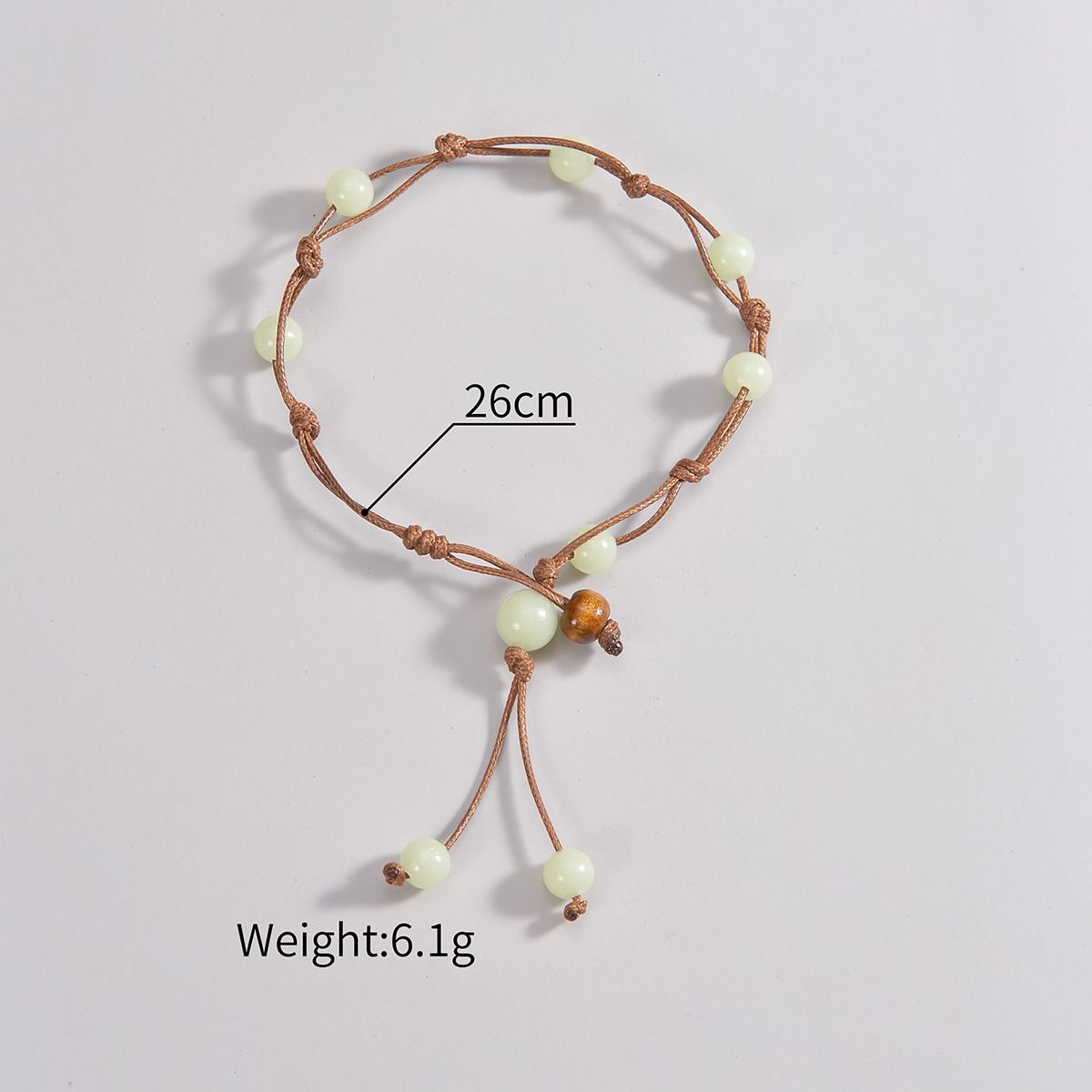 Fashion Luminous Anklet Beach Vacation Bead Waterproof Wax Thread Woven Adjustable Women'S Anklet