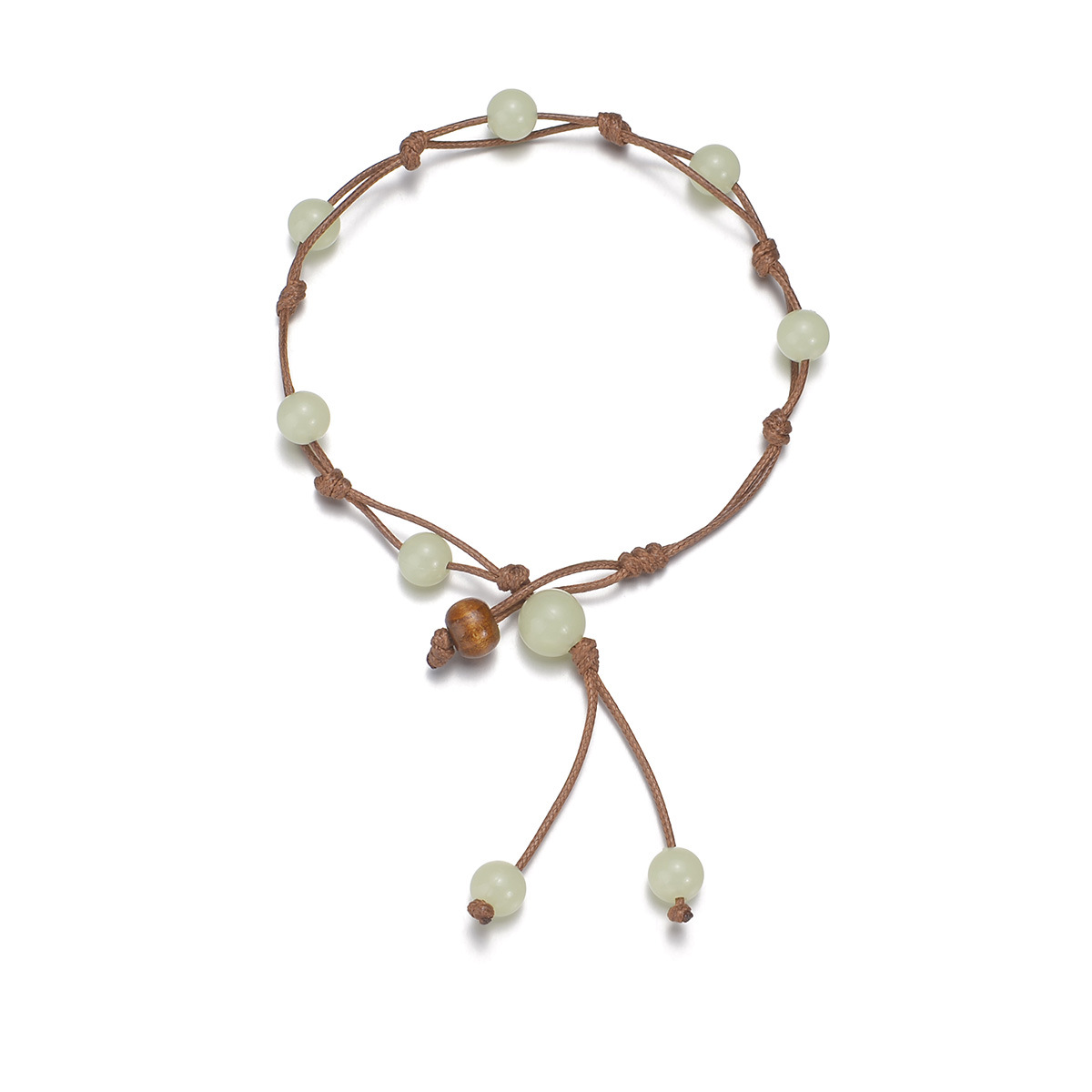Fashion Luminous Anklet Beach Vacation Bead Waterproof Wax Thread Woven Adjustable Women'S Anklet