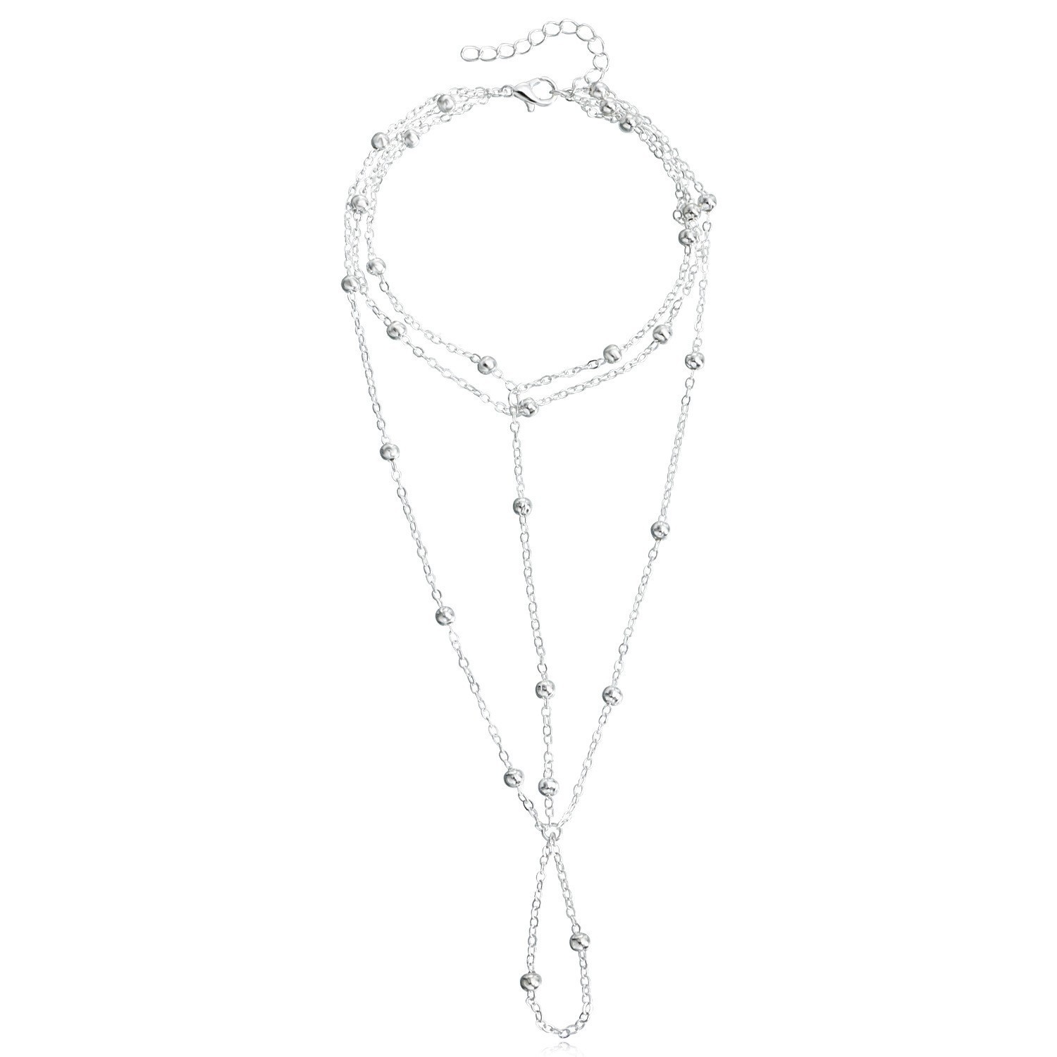 Exotic Retro Fashion Multi-Layer Fringed Anklet Female, Metal Chain Instep Chain Cos Court Style Foot Decoration