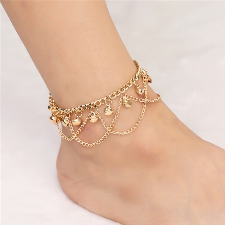 Bohemian Fringed Bell Anklet Personality Women'S Fashion Color Beach Feet