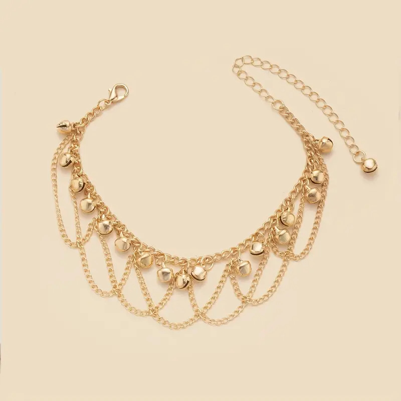 Bohemian Fringed Bell Anklet Personality Women'S Fashion Color Beach Feet