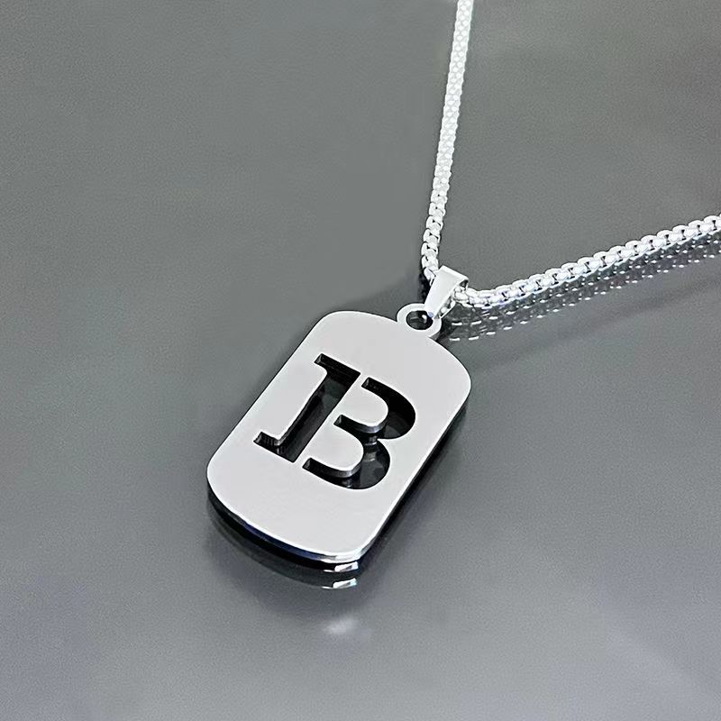 Necklace Couple Versatile 26 Words English Letter Taigang Chain Male And Female Students Clothing Accessories Niche Design Simple Tide