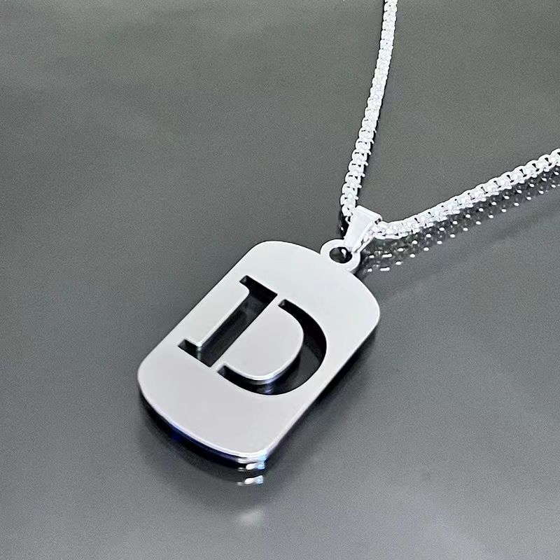 Necklace Couple Versatile 26 Words English Letter Taigang Chain Male And Female Students Clothing Accessories Niche Design Simple Tide