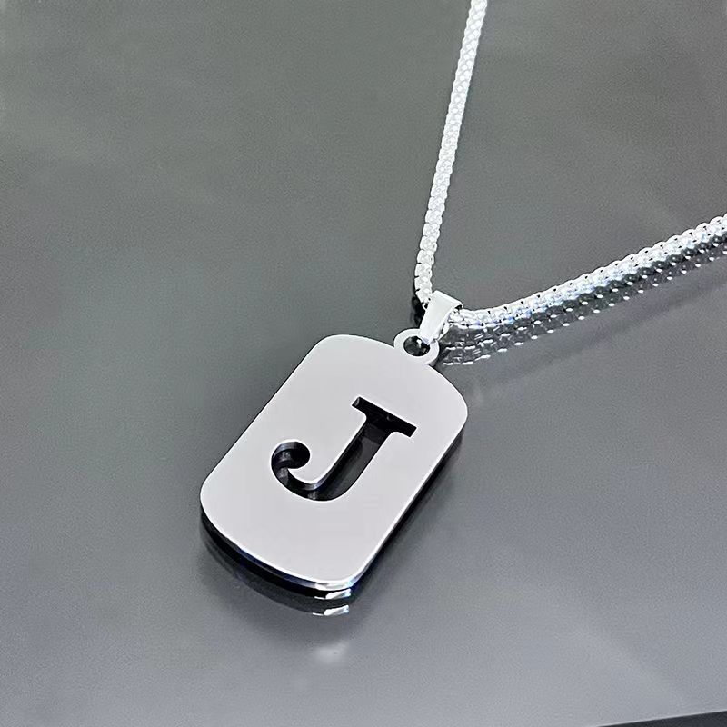 Necklace Couple Versatile 26 Words English Letter Taigang Chain Male And Female Students Clothing Accessories Niche Design Simple Tide