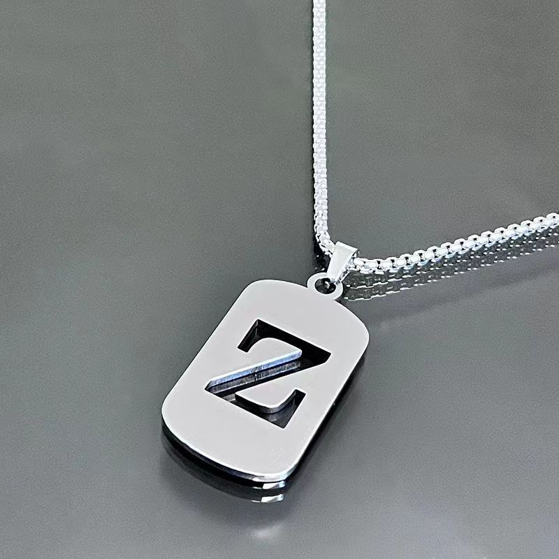Necklace Couple Versatile 26 Words English Letter Taigang Chain Male And Female Students Clothing Accessories Niche Design Simple Tide