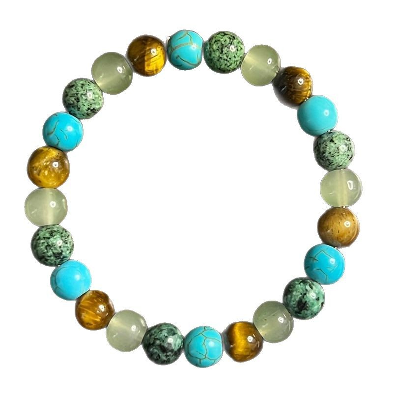 Tiger'S Eye Stone Hemp Stone Amethyst Blue Gold Green Pine Shoushan Stone Basket Phosphorus Gray Green Dongling Bracelet