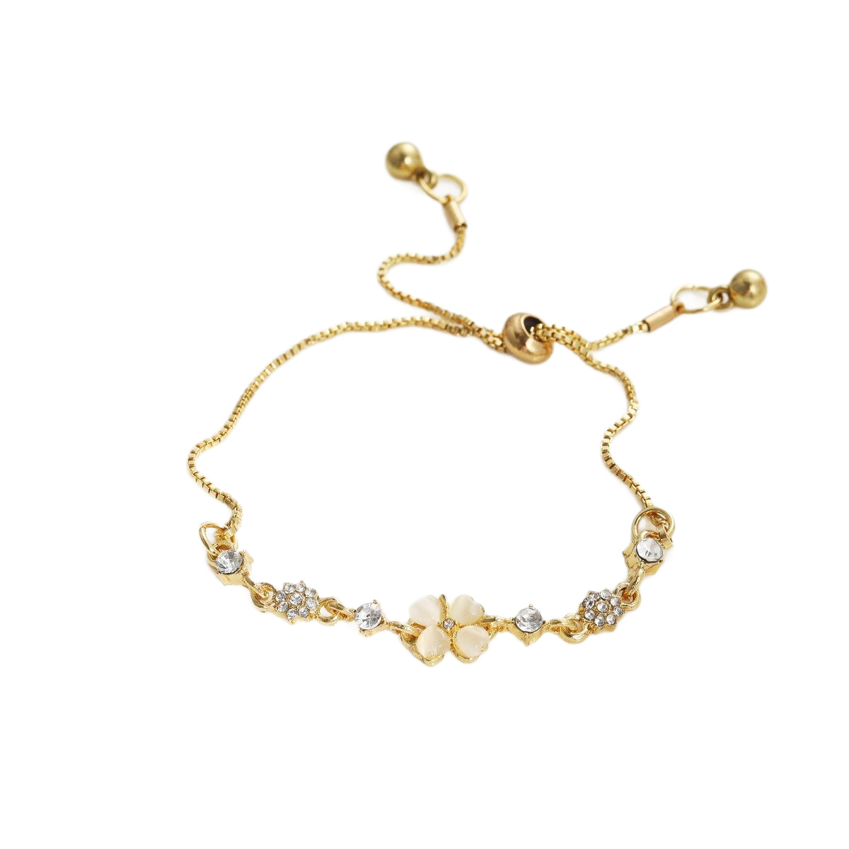 New Super Flash Zircon Geometric Bracelet Personalized Light Luxury High Sense Fashion Leaf Push-Pull Bracelet Women