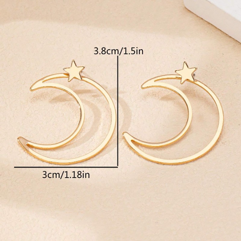 Fashion Personality Star Moon Removable Earrings Women'S Creative Style Holiday Gift Earrings