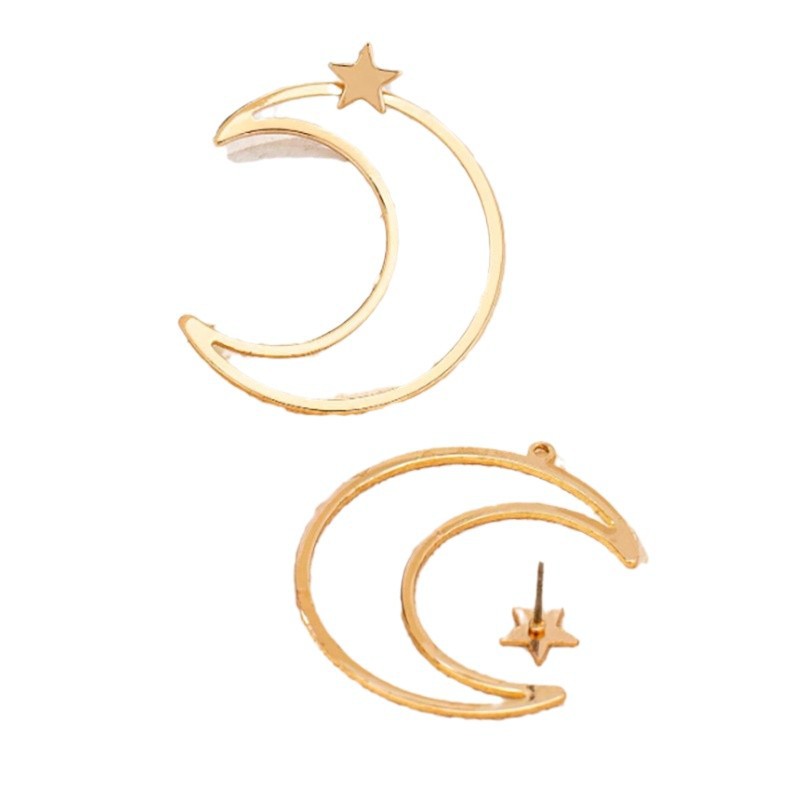 Fashion Personality Star Moon Removable Earrings Women'S Creative Style Holiday Gift Earrings