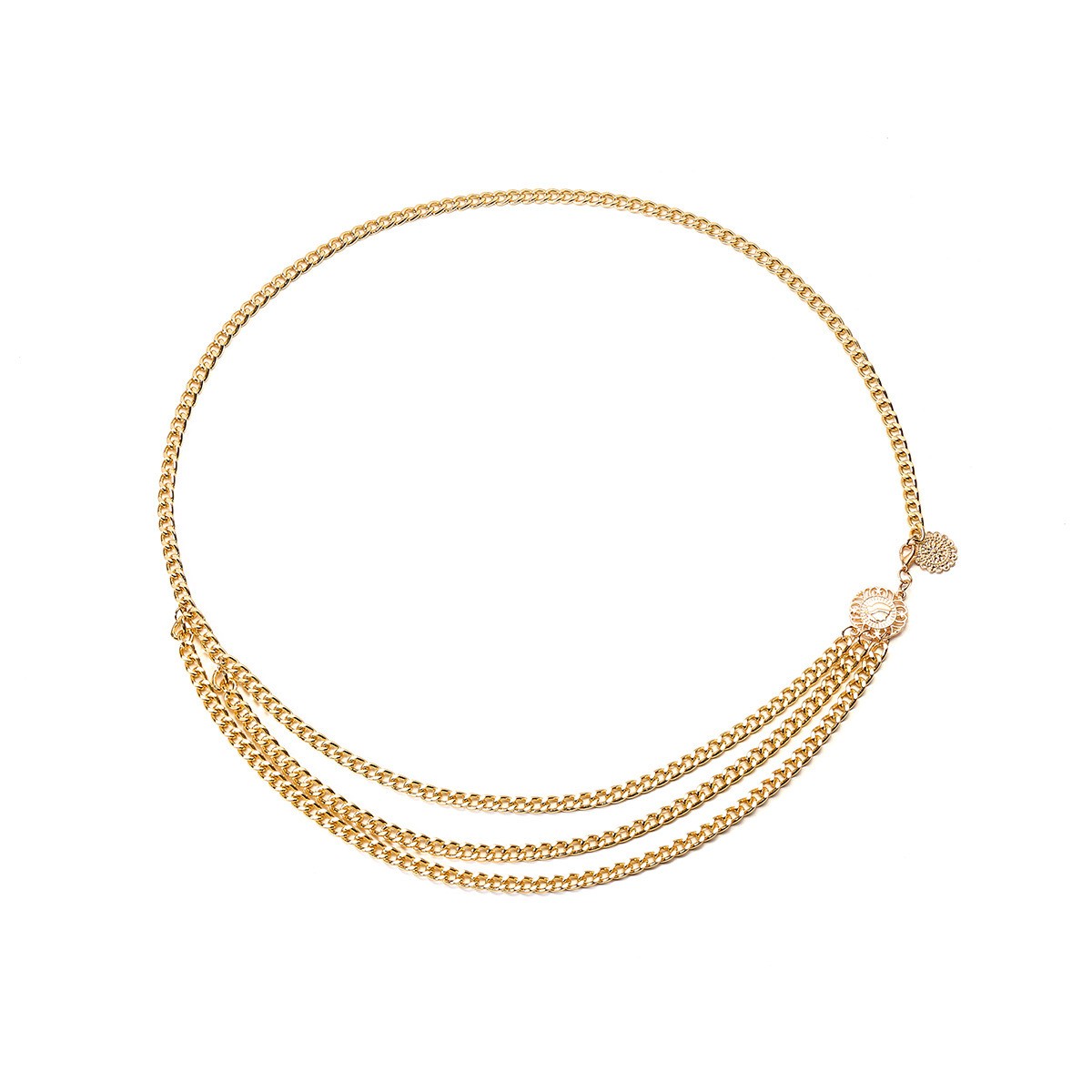 Alloy Multi-Layer Exaggerated Body Chain Female, Trend Queen Avatar Retro Street Shot Waist Chain