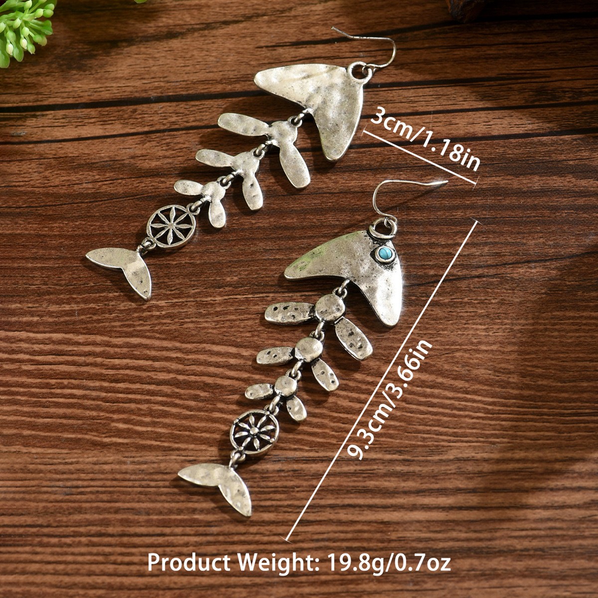 New Summer Seaside Vacation Style Marine Life Fish Bone Pendant Earrings Niche High-End Versatile Earrings