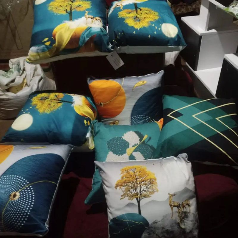 Johari 1Pcs New Style Digital Printing Throw Pillows And Cover Case Luxury Painted Geometric Cushion (ASSORTED)