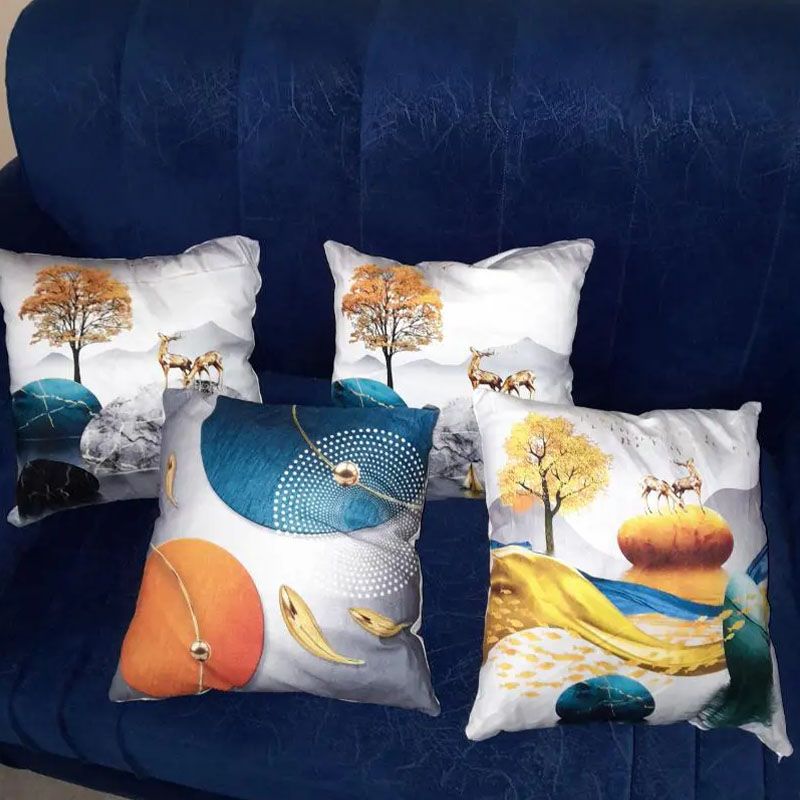 Johari 1Pcs New Style Digital Printing Throw Pillows And Cover Case Luxury Painted Geometric Cushion (ASSORTED)