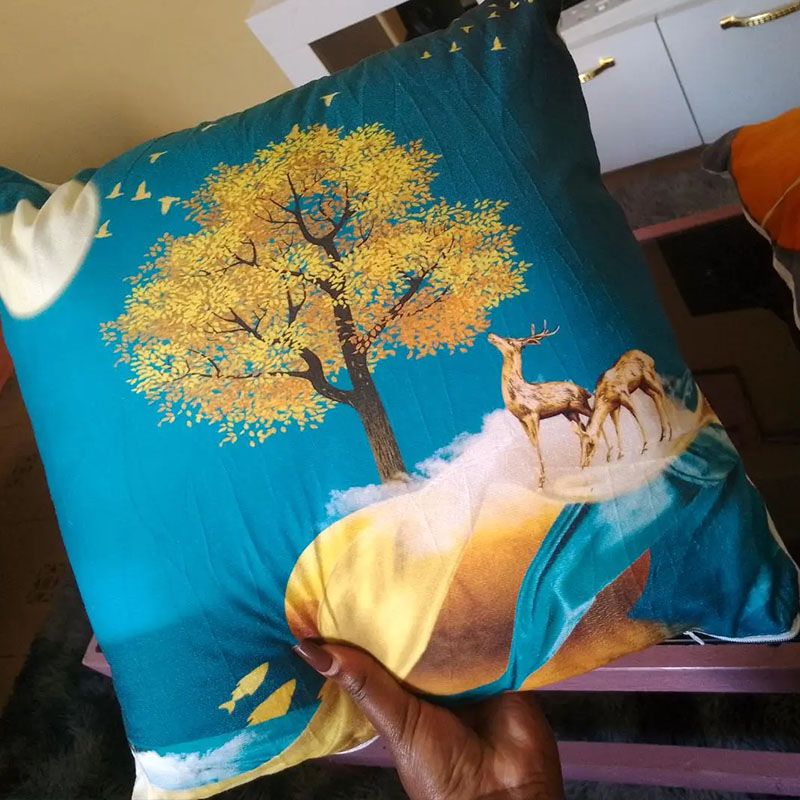 Johari 1Pcs New Style Digital Printing Throw Pillows And Cover Case Luxury Painted Geometric Cushion (ASSORTED)
