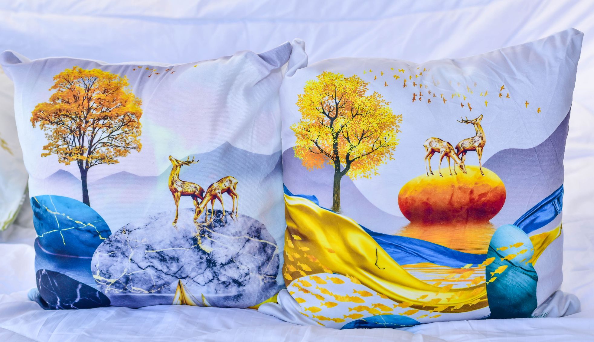 Johari 1Pcs New Style Digital Printing Throw Pillows And Cover Case Luxury Painted Geometric Cushion (ASSORTED)