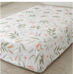 Mimi  White Cotton Fitted Sheet With Elastic Bands Non Slip Adjustable Mattress Covers Fitted Bedsheet