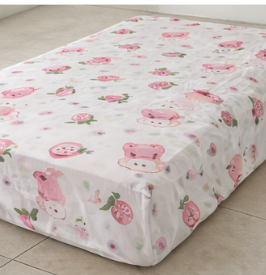 Mimi  Colored Cotton Fitted Sheet With Elastic Bands Non Slip Adjustable Mattress Covers Fitted Bedsheet