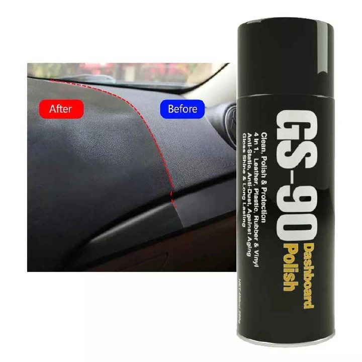 GS90 4 IN 1 Leather, Vinyl , Plastic Dashboard Polish  used to restore your Cars Dashboard Shine Lemon