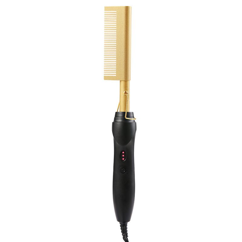 2 in 1 Hot Comb Straightener Electric Hot Heating Comb Wet Dry Hair Iron Hair Straightener Brush Hair Curler Hair Styling Tools Wigs Straightening Brush