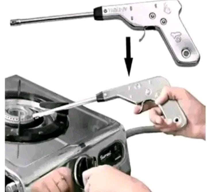 GAS LIGHTER Original Electric Igniter Spark Gas Lighter for Kitchen Stove Steel - Electronic Stove Lighter / Spark Lighter 30,000 Shots - Kitchen Gas Stove Lighter, Stainless Steel, No Batteries