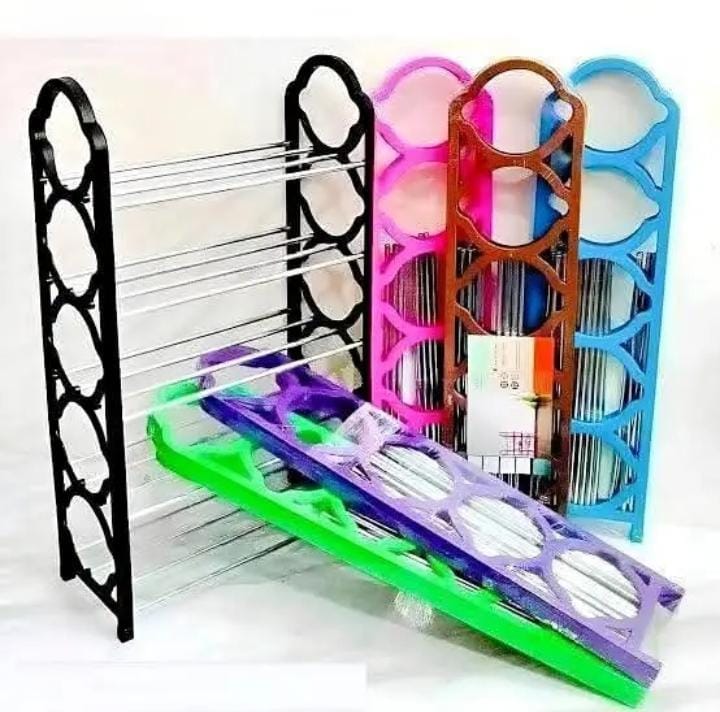 5 Layers Simple Shoe Rack Assemble Large Capacity Portable Home Living Storage Small Furniture Pairs Stackable 5-Tier Shoes Rack