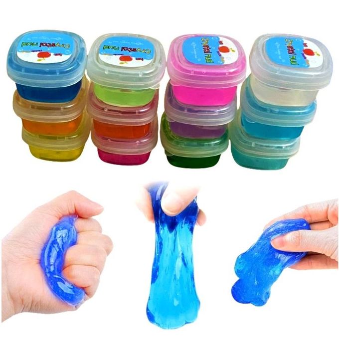 12PC Pack Kids Modelling Crystal Putty Gel Clay Mud Slime crystal mud