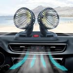 USB Powered Car Fan Multi-Angle Rotatable Dual Head 3-Speed Dashboard ABS Three Speeds Summer Cooling Fan Accessories