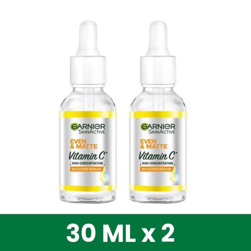Garnier Twin Pack Even & Matte Vitamin C Brightening Booster Face Serum with Niaciniamide + Salicylic Acid to Correct Dark Spots - 30ml
Garnier Twin Pack Even & Matte Vitamin C Brightening Booster Fac