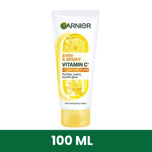 Garnier Even & Bright Cleansing Foam with Vitamin C and Lemon - Visibly Even, purifies and Restores Skin Glow, 100ml