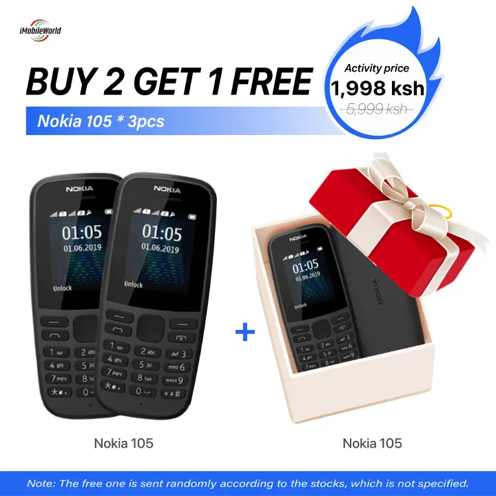 【Buy 2 Get 1 Free】New Nokia 105  800 mAh 1.5" Dual SIM Cards Unlocked Cheap Durable Old Phone Classic Feature