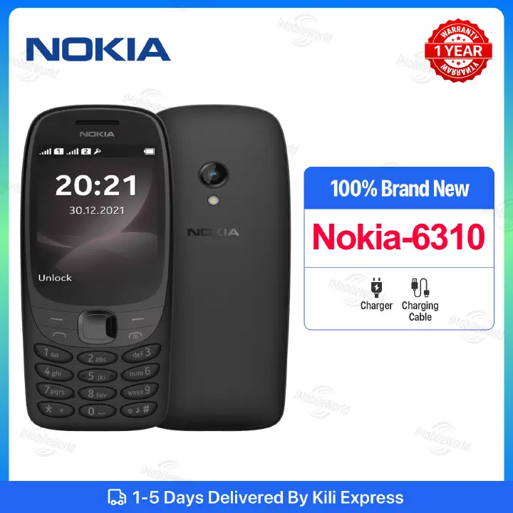 New Nokia 6310 Dual SIM Keypad Phone with a 2.8” screen, Wireless FM Radio and Rear Camera with Flash | Blach