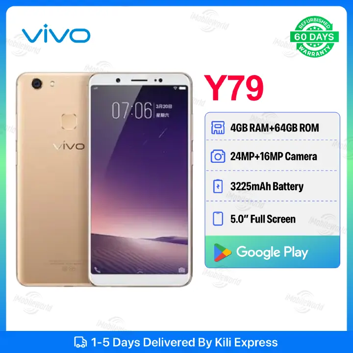 Refurbished Vivo Y79 4GB RAM 64GB ROM 5.99inch " 3225 mAh Dual SIM 4608 x 3456 pixels Android Smartphones/ Mobile Phones