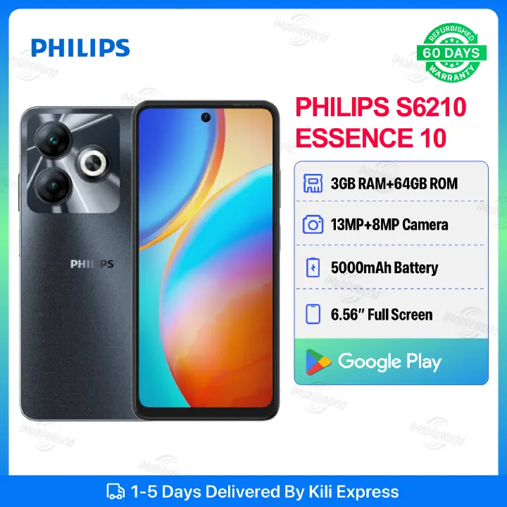Refurbished Philips S6210 3GB RAM + 64GB ROM 6.56" 13MP+8MP Camera 5000mAh (Dual SIM) Android Smartphones/ Mobile Phones