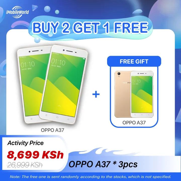 【Buy 2 Get 1 Free】Refurbished OPPO A37 2GB RAM 16GB ROM 5" Screen 2630 mAh Dual SIM 5MP+8MP Android Smartphones/ Mobile Phones