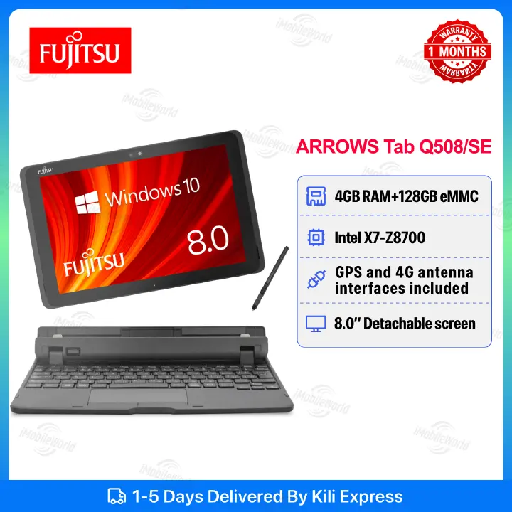 Refefurbished FUJITSU ARROWS Tab Q508/SE 4GB RAM + 128GB eMMC 8.0 Intel X7-Z8700 LTE/GPS Waterproof Dustproof Tablet PC Laptops/Notebooks